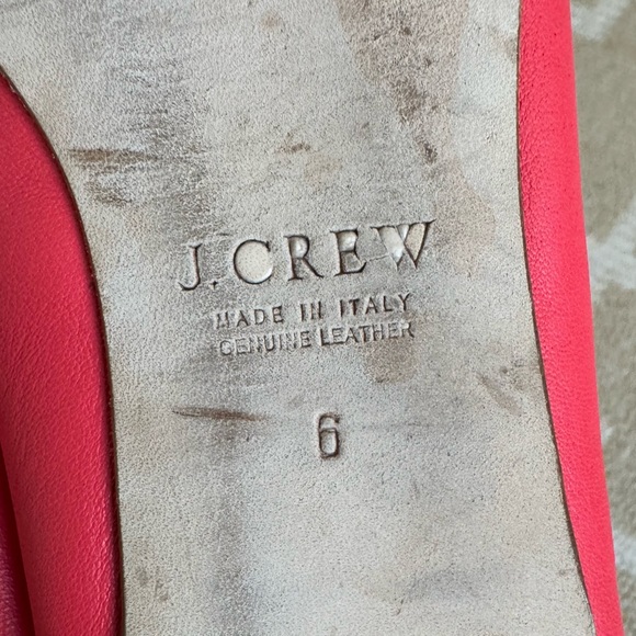 J. Crew Italian Leather Classic Ballet Flats Bow Detail Christmas Preppy Red 6 - Picture 6 of 9